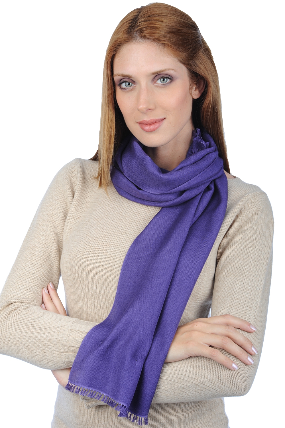 Cashmere & Silk accessories scarva mulberry purple 170x25cm
